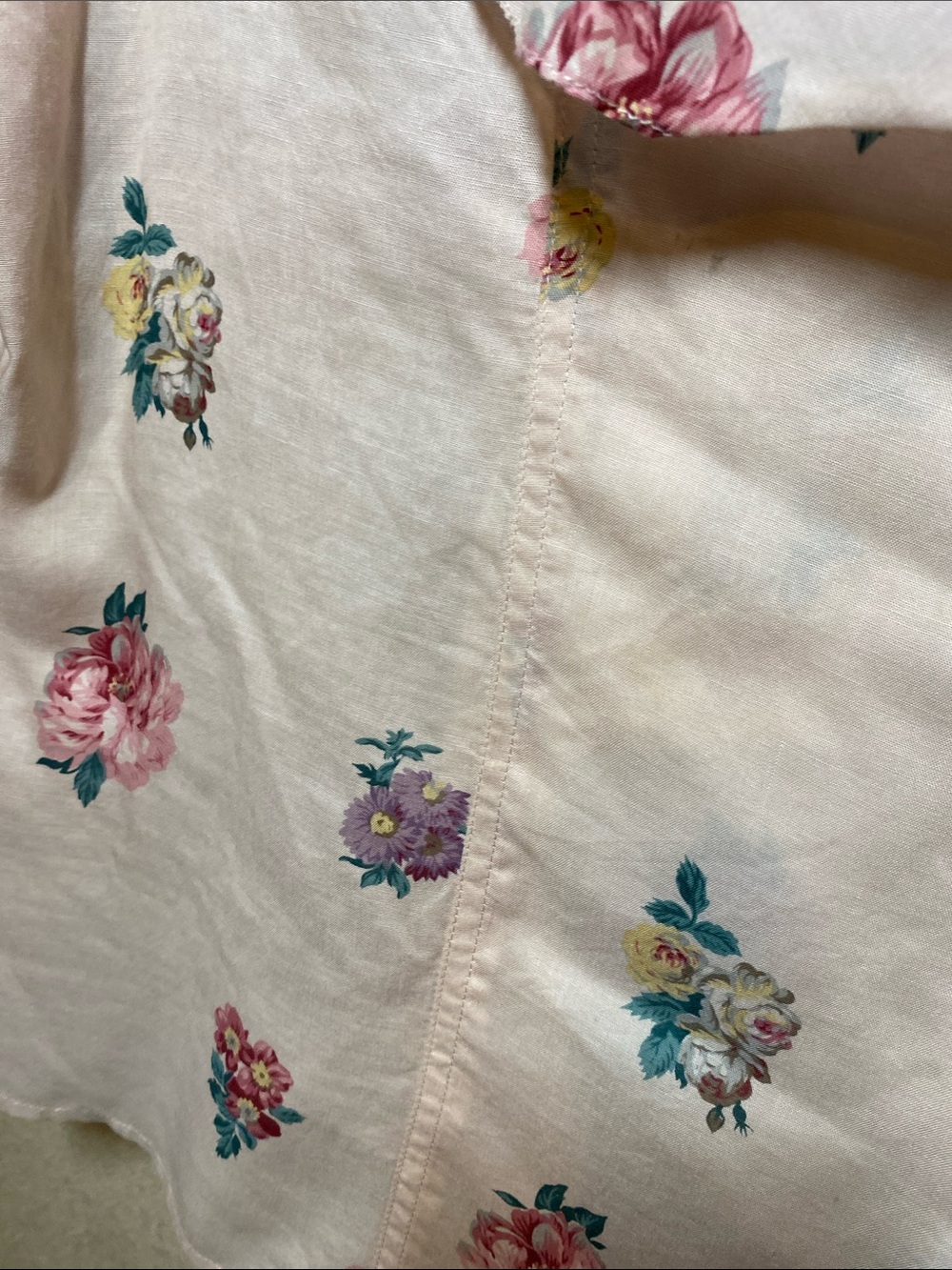 Vintage Classic Floral Pink Rayon Blouse - Picture 4 of 5